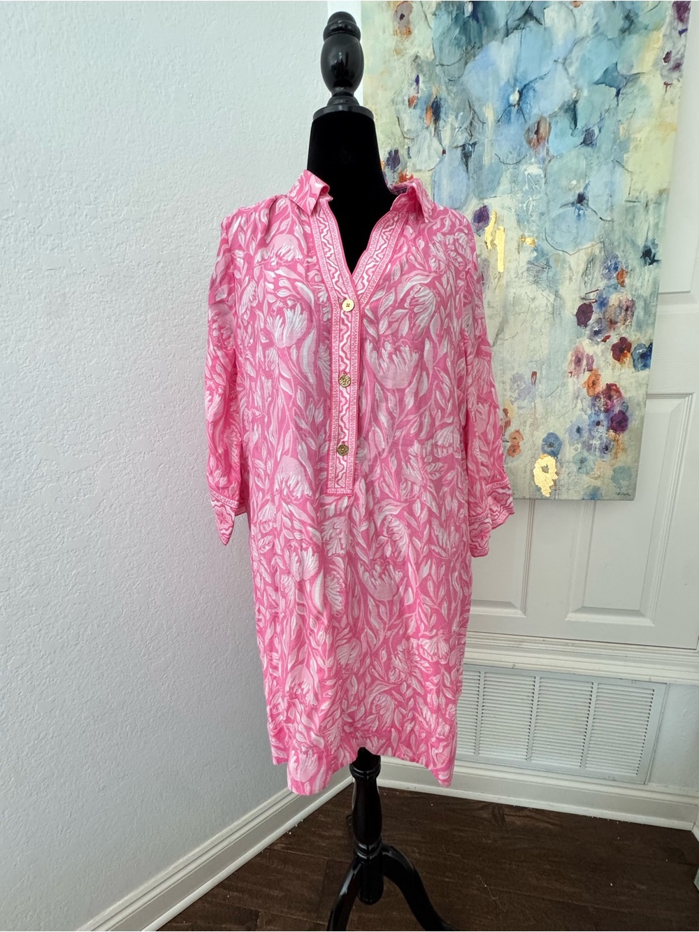 🔥NWT Lilly Pulitzer Sz 14 Daphnie Tunic Dress Rousseau Pink Tulip to Tango🔥